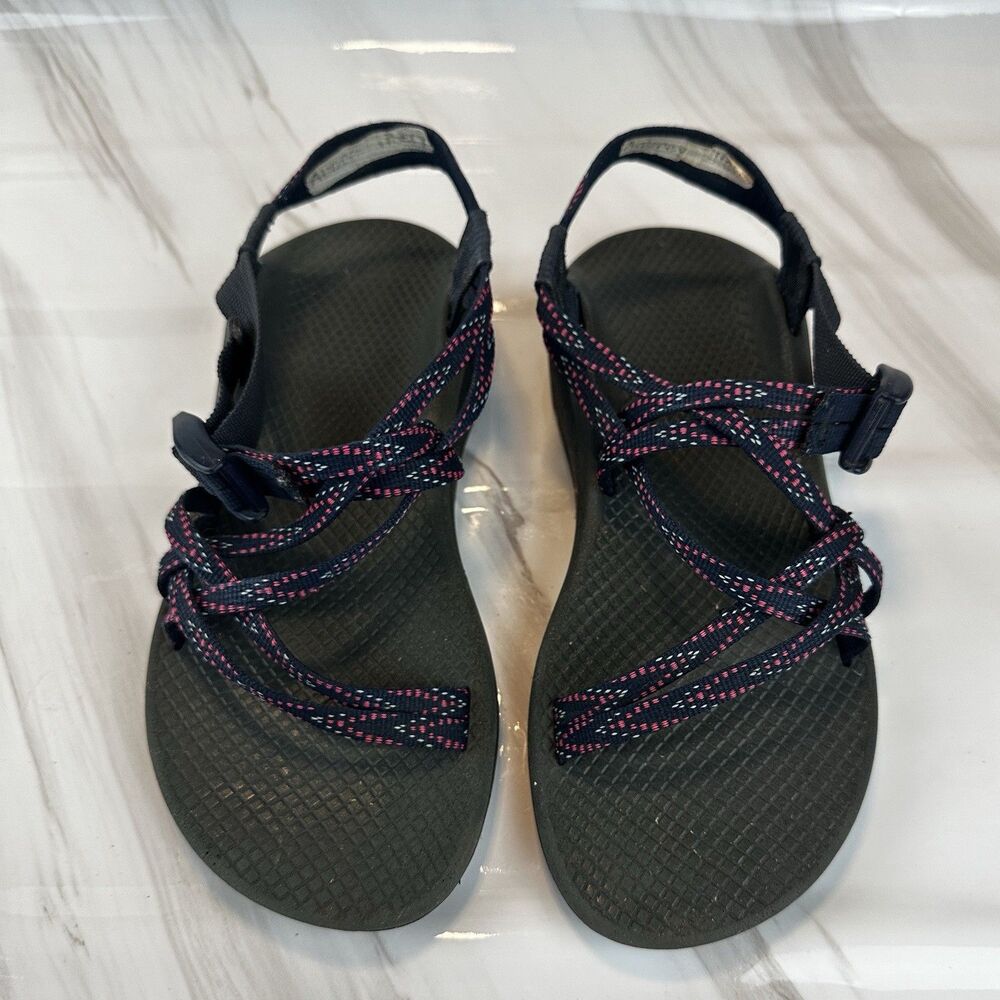 Chaco ZX2 Ecotread Dagger Berry & Navy Blue Athletic Strappy Sandal Women's Sz 8